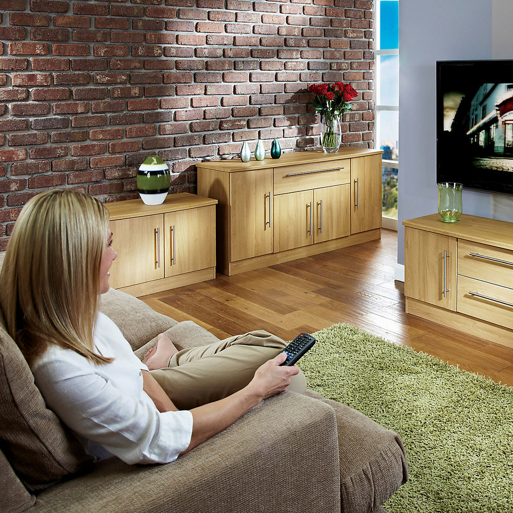 Bergamo Ready assembled Oak effect Sideboard (H)790mm (W)1120mm