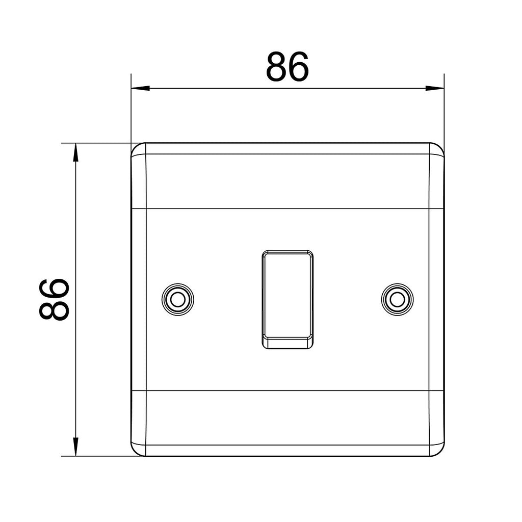 BG 16A 2 way 1 gang Light switch Gloss Chrome effect