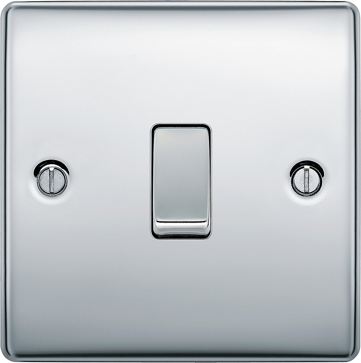 BG 16A 2 way 1 gang Light switch Gloss Chrome effect