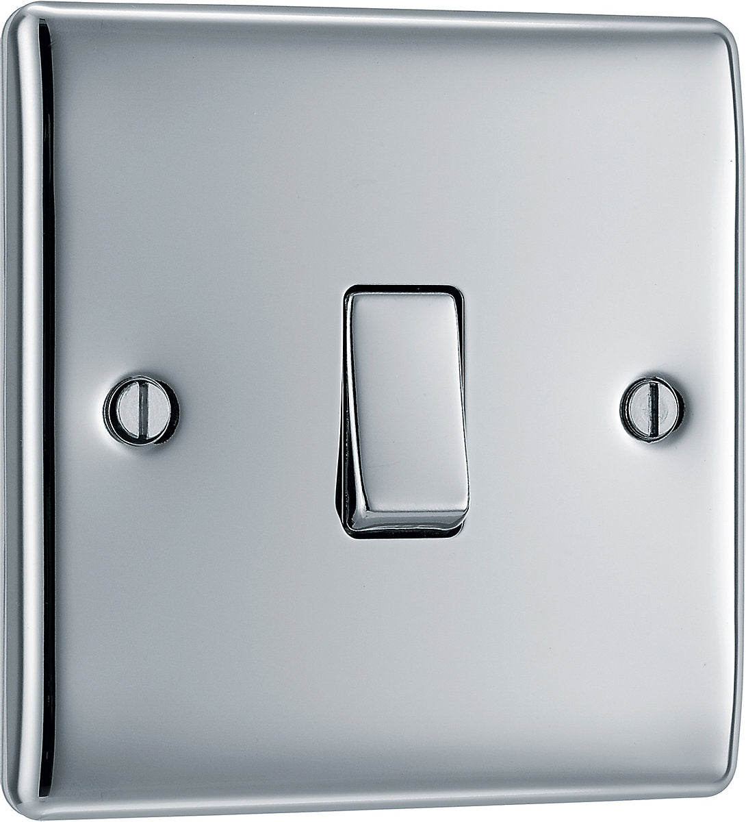 BG 16A 2 way 1 gang Light switch Gloss Chrome effect