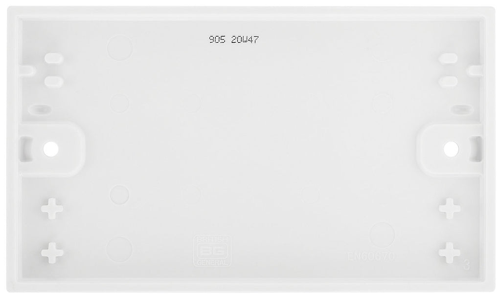 BG White 2 gang Double Blanking plate