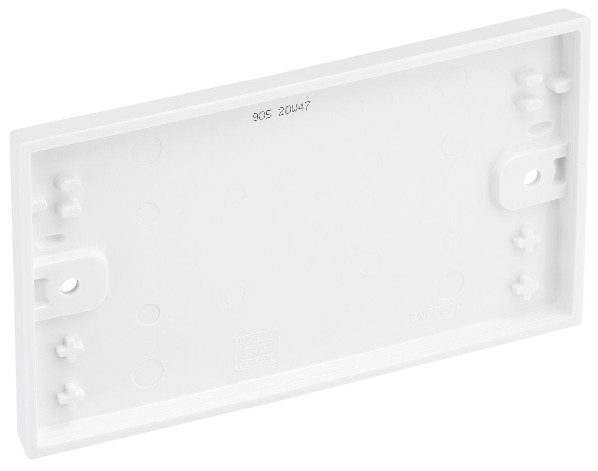 BG White 2 gang Double Blanking plate