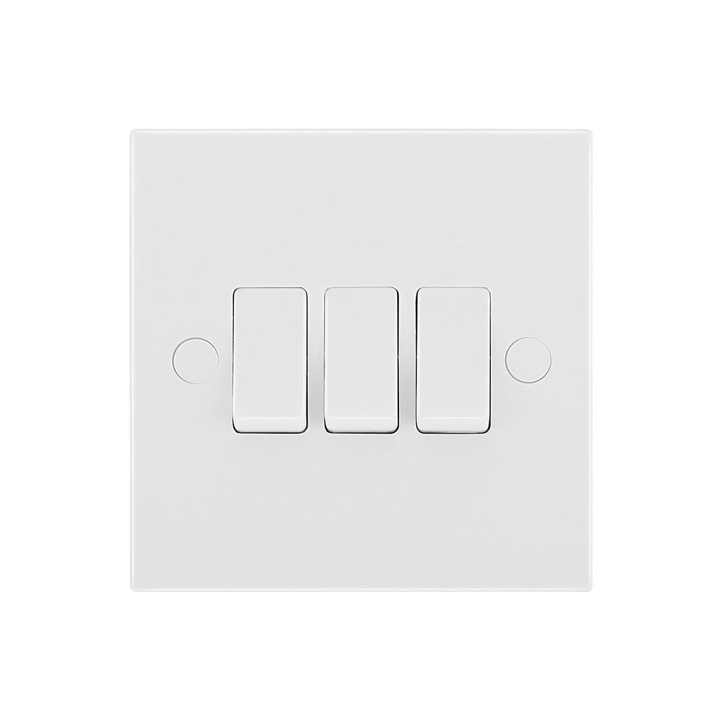BG White 20A 2 way 3 gang Light Switch