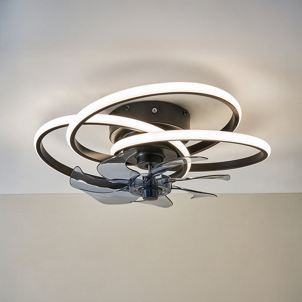 BHS Modern Black LED Ceiling fan light