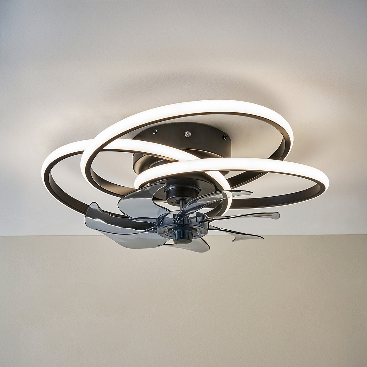 BHS Modern Black LED Ceiling fan light