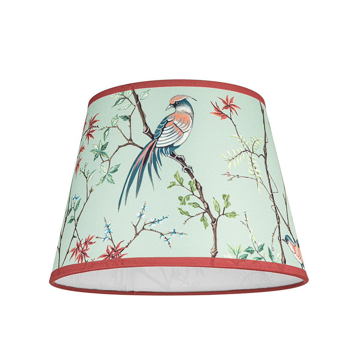 Biyu Mint & Red Bird Tapered Lamp shade (D)25cm