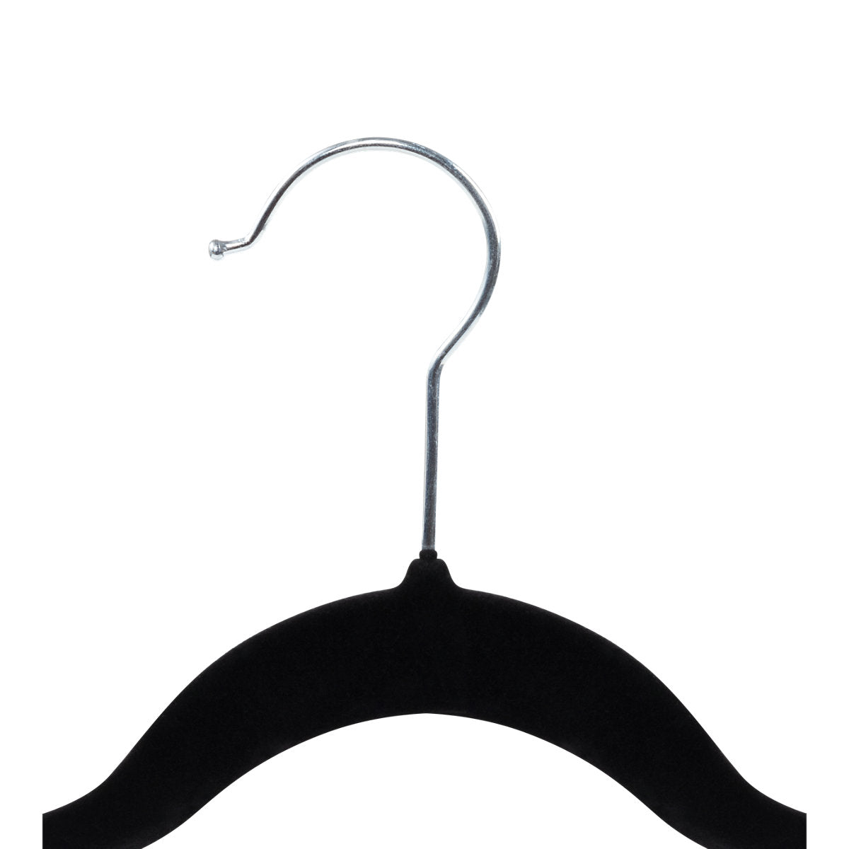 Black Flocked Metal Non slip Clothes hangers, Pack of 6