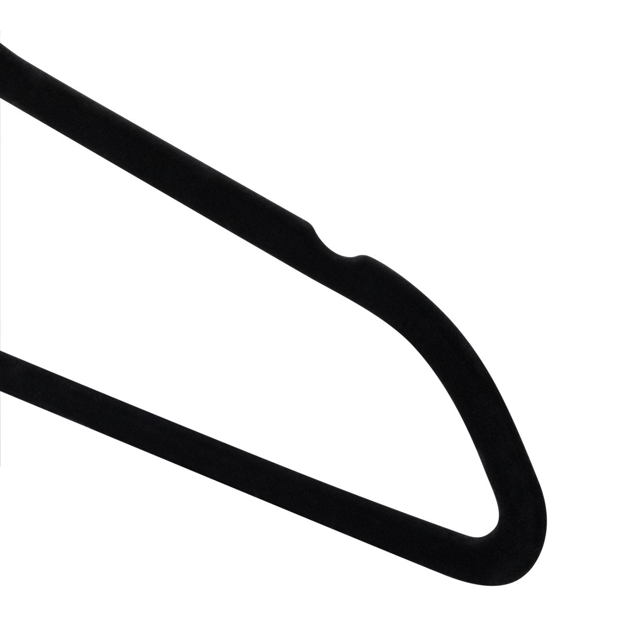 Black Flocked Metal Non slip Clothes hangers, Pack of 6