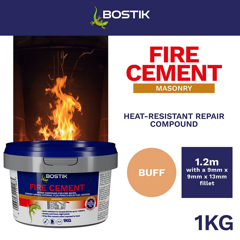 Bostik Cementone Buff Fire cement, 1kg Tub