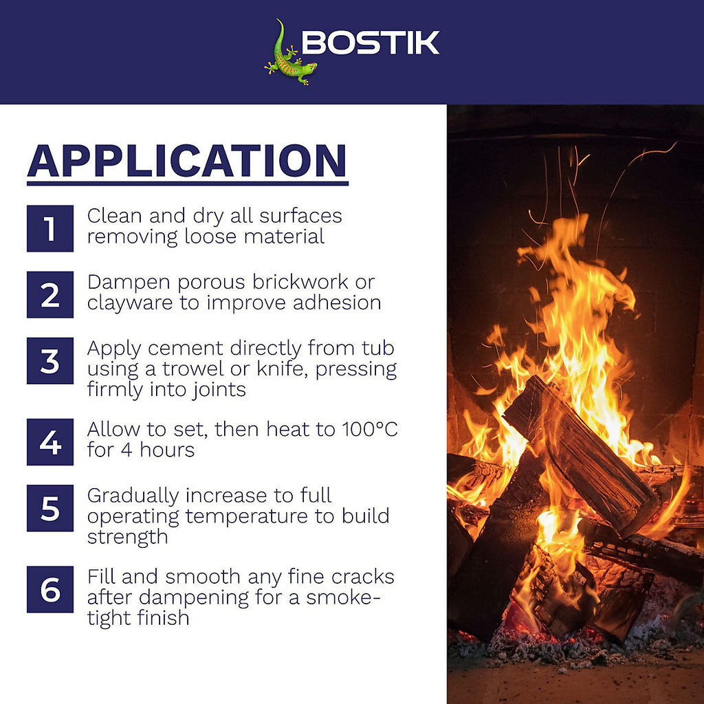 Bostik Cementone Buff Fire cement, 1kg Tub