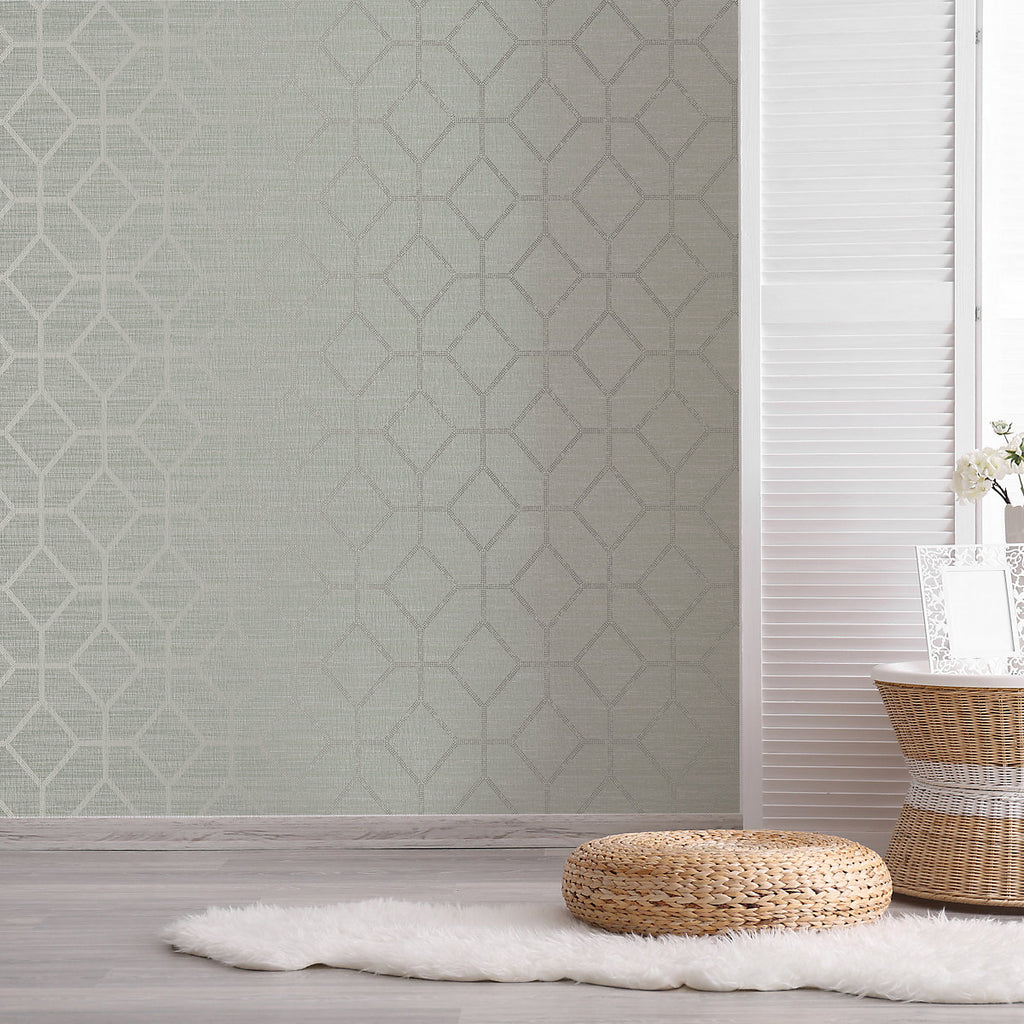 Boutique Asscher geo Sage Smooth Wallpaper Sample