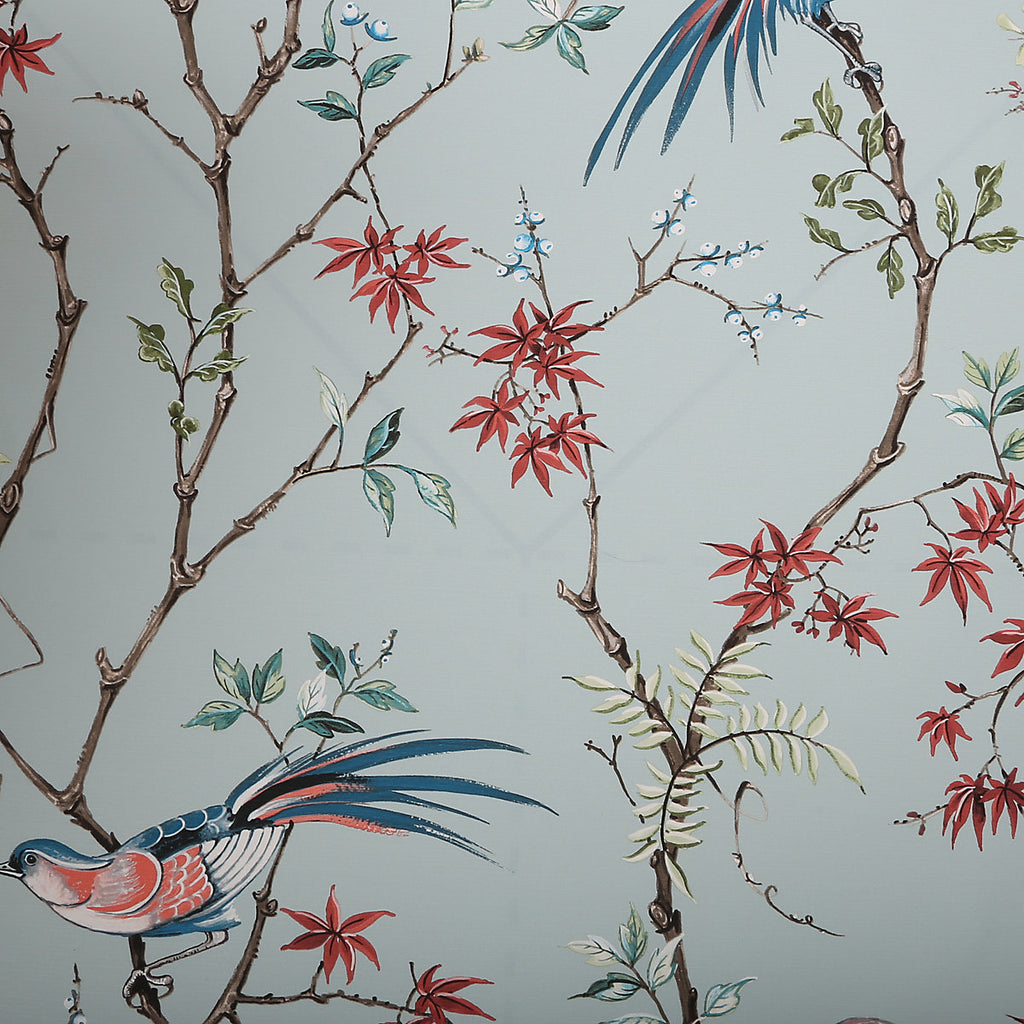 Boutique Biyu Mint Metallic effect Floral Smooth Wallpaper