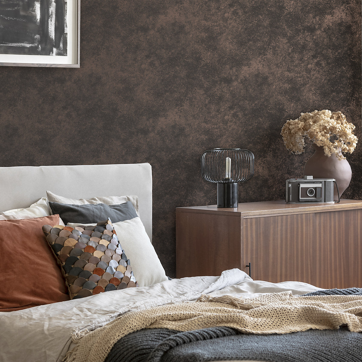 Boutique Gilded concrete Smokey Quartz Smooth Wallpaper Sample