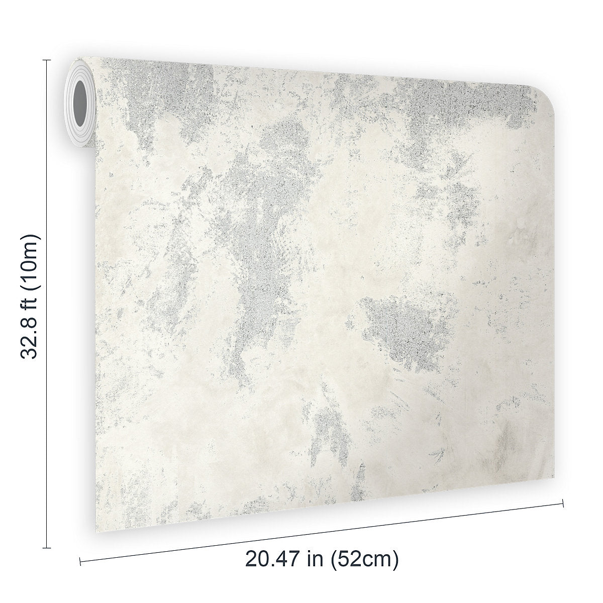 Boutique Grand Metallic Grey Lime Wash Contemporary Smooth Wallpaper