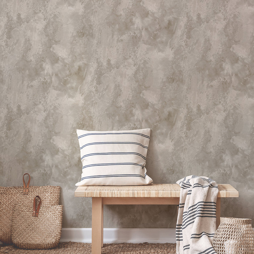 Boutique Grand Metallic Neutral Lime Wash Metallic effect Smooth Wallpaper