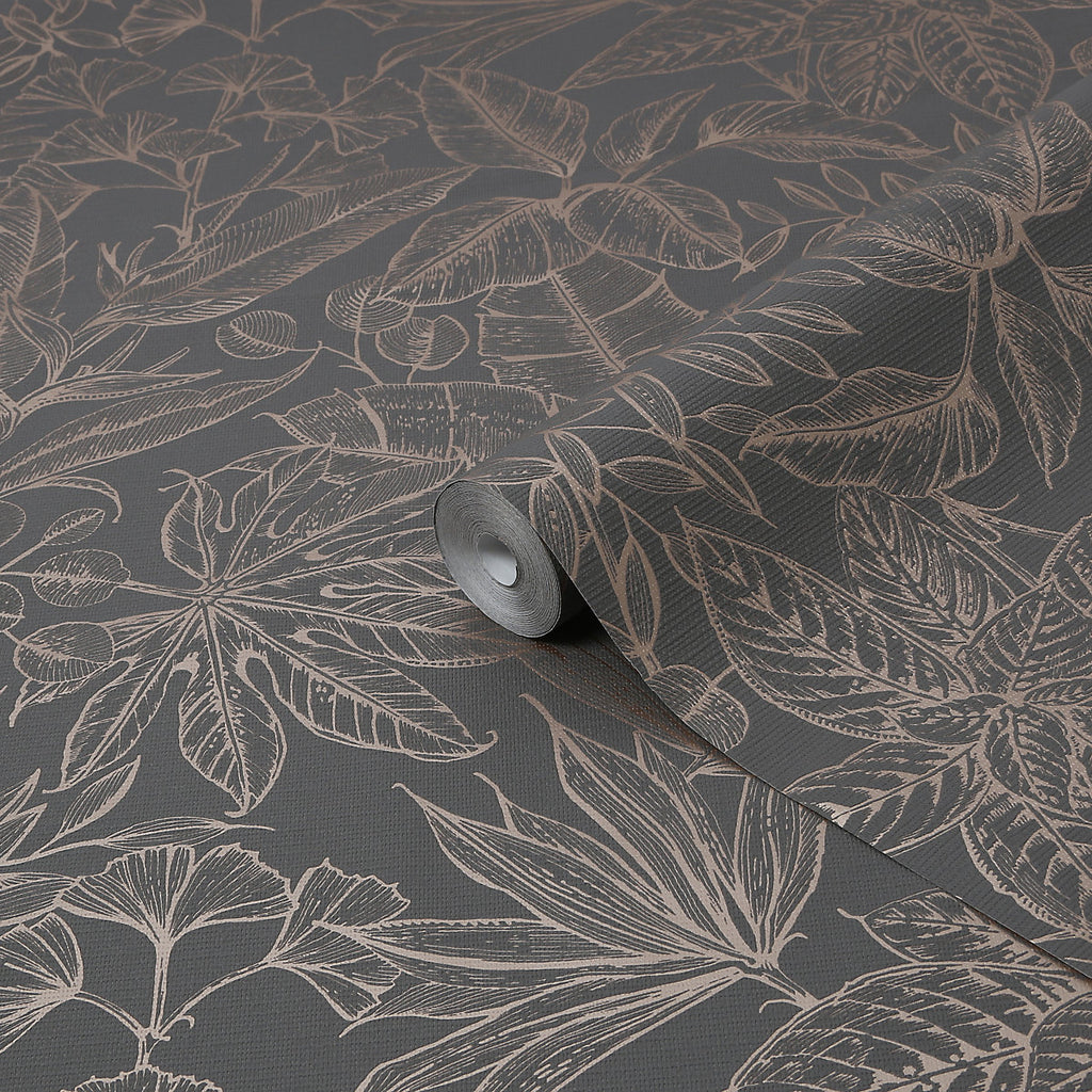 Boutique Paradise Brown Smooth Wallpaper Sample