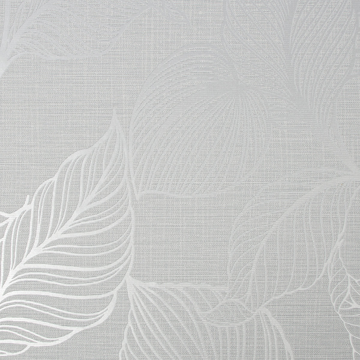 Boutique Royal palm Grey Silver effect Leaf Textured Wallpaper