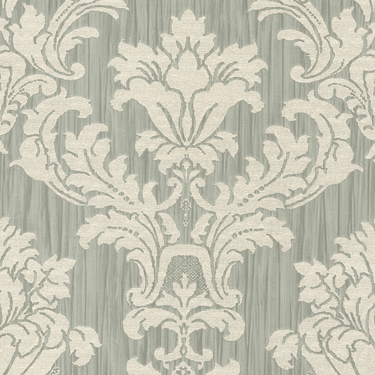 Boutique Sage Damask Classic Textured Wallpaper