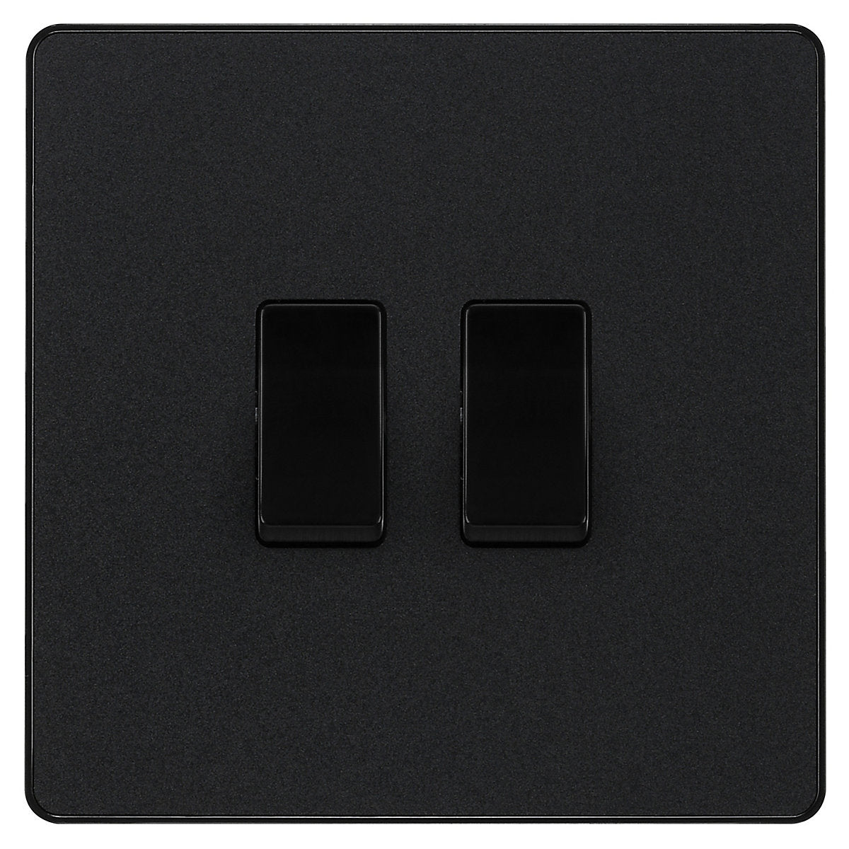 British General 20A 2 way 2 gang Double light Screwless Switch Matt Black