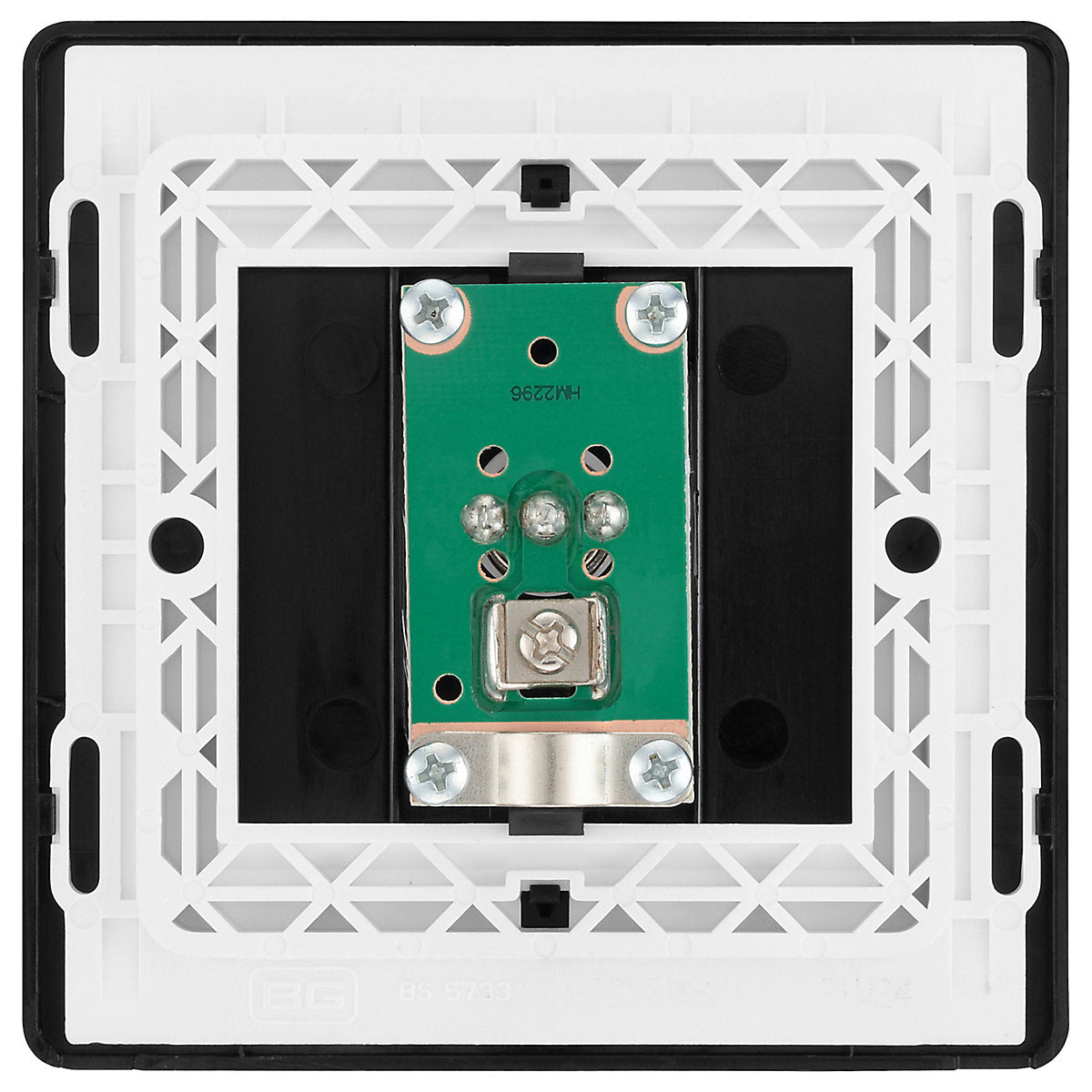British General Single Screwless TV & radio socket Satin Brass effect