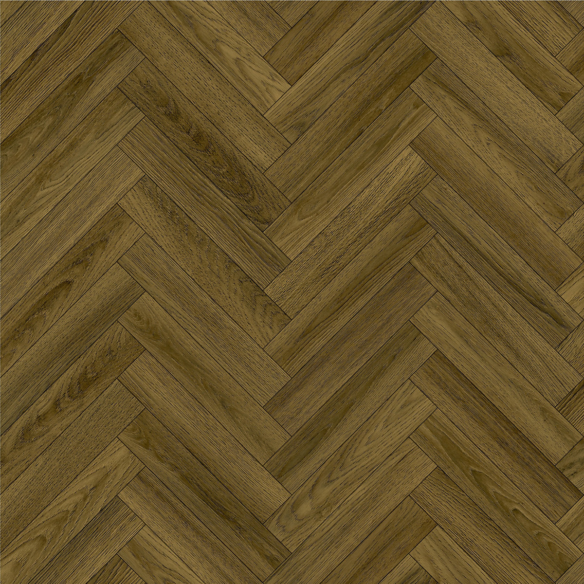 Brown Herringbone Oak effect Sheet vinyl flooring, 6m²