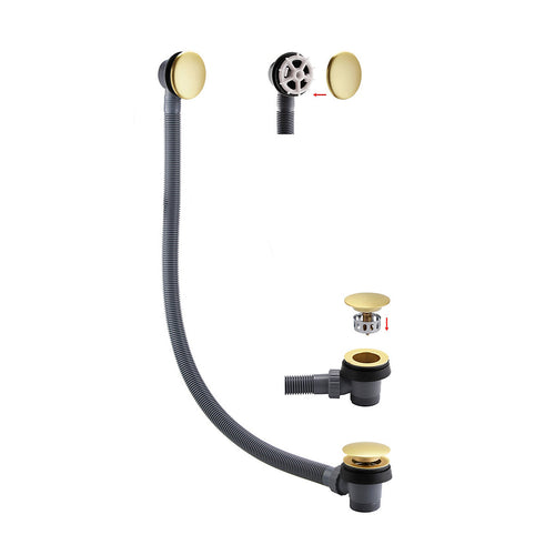 * Brushed Brass effect Brass Click clack Slotted Waste & overflow (Dia)66mm