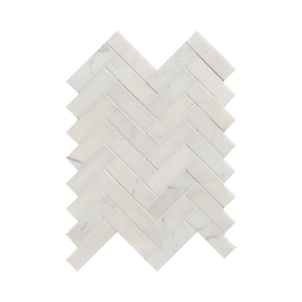 Ca’Pietra Athena White Satin Herringbone Marble Indoor Wall & floor & wall tile, (L)283mm (W)281mm