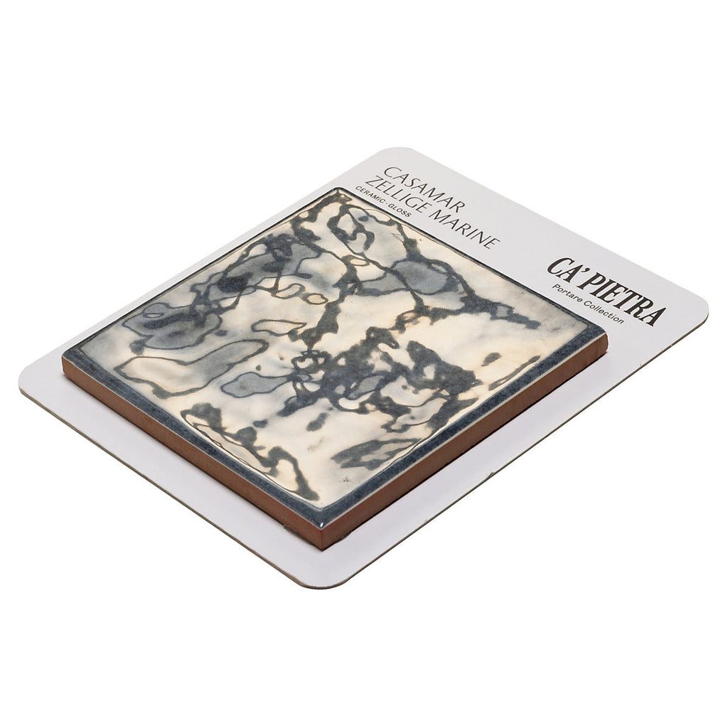 Ca’Pietra Casamar Marine Gloss Embossed Ceramic Indoor Tile Card mounted sample