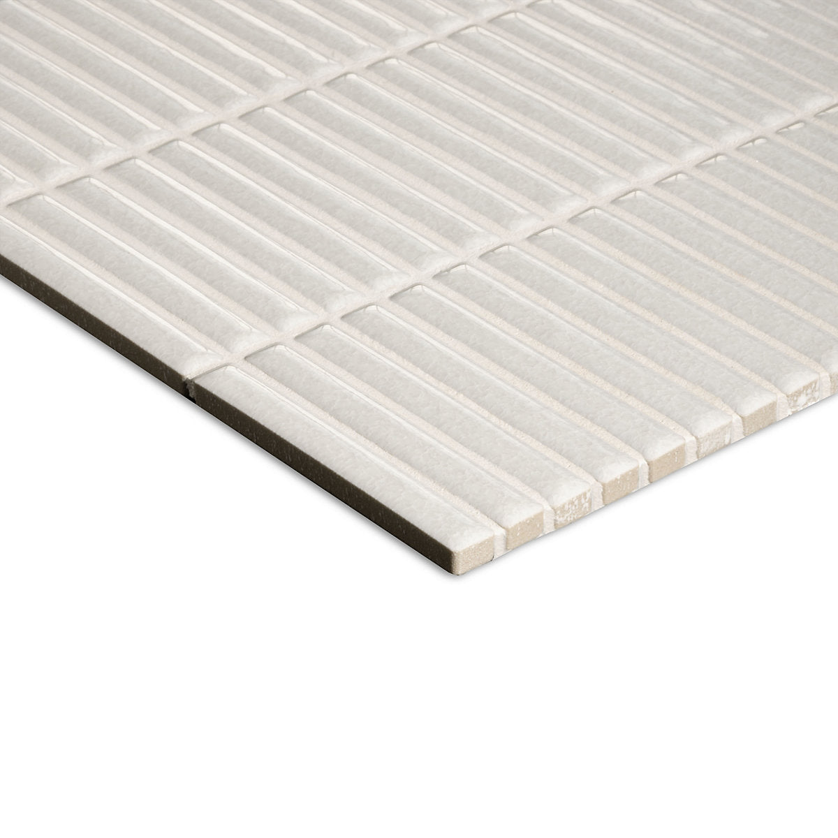 Ca’Pietra Linear White Gloss Metallic effect Porcelain Indoor Wall tile, (L)295mm (W)284mm