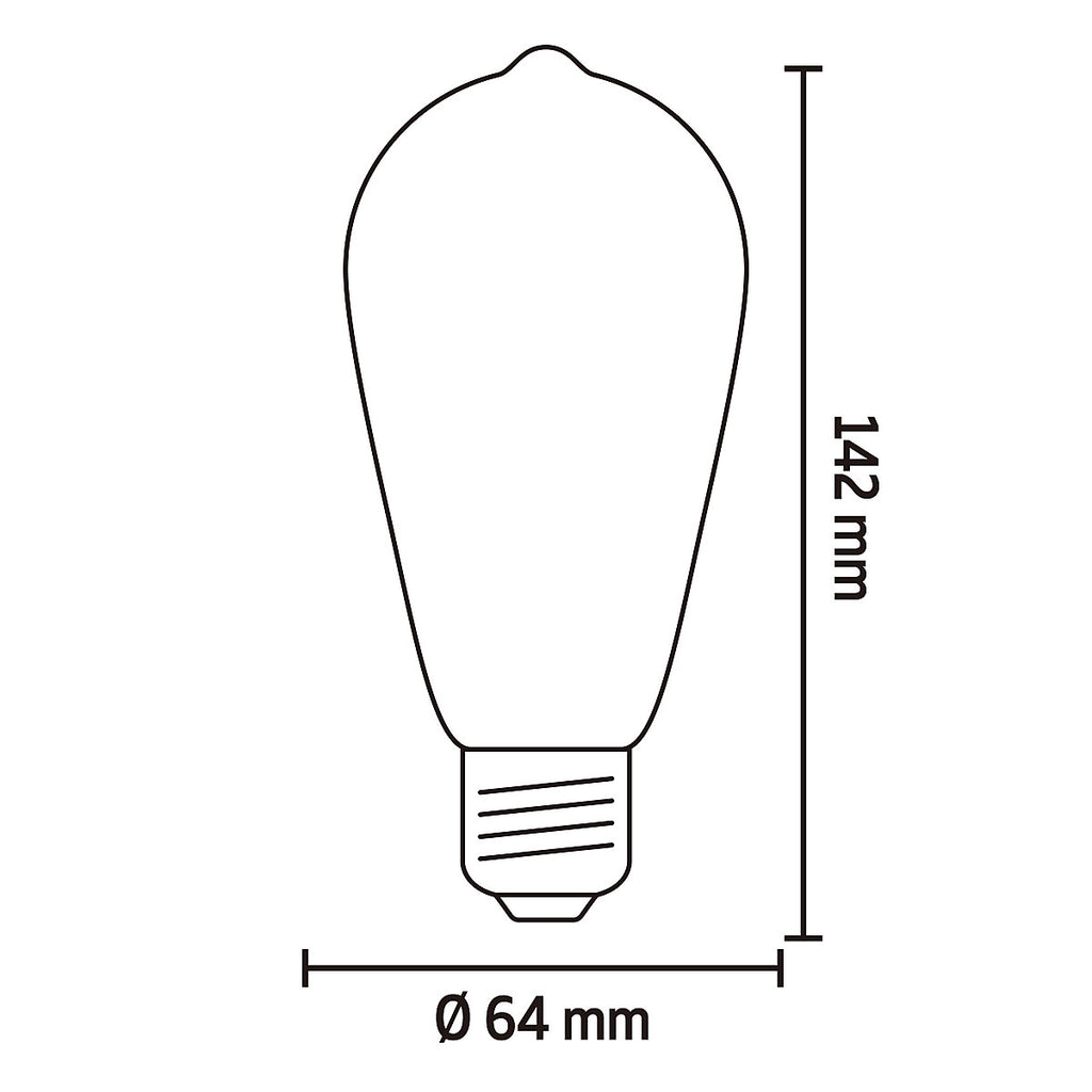 CALEX Gold Flex E27 4W 200lm 360° Amber ST64 Extra warm white LED Dimmable Filament Light bulb