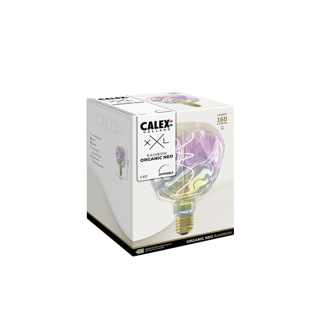 Calex Organic Neo E27 4W 200lm 360° Opal Balloon Extra warm white LED Dimmable Filament Light bulb