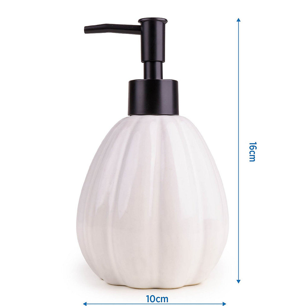 Candlelight Gloss white Pumpkin Ceramic Freestanding Soap dispenser