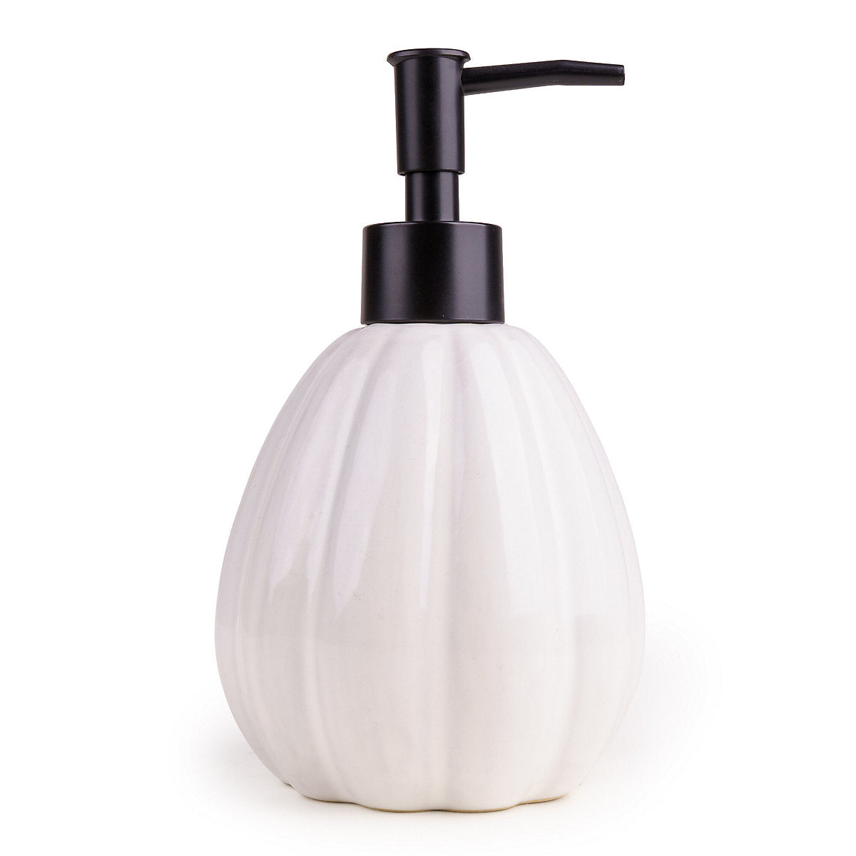 Candlelight Gloss white Pumpkin Ceramic Freestanding Soap dispenser