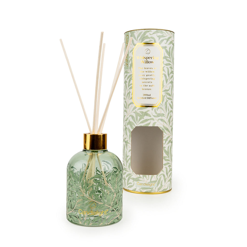 Candlelight Sage Green & Natural William Morris Sage & Poppy Reed diffuser, 200ml