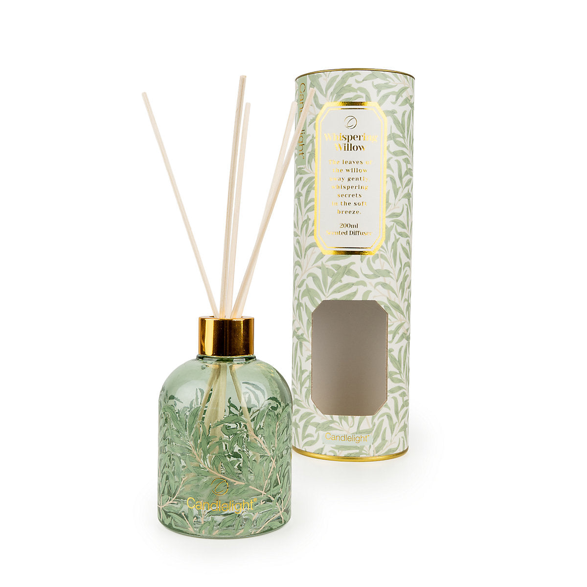 Candlelight Sage Green & Natural William Morris Sage & Poppy Reed diffuser, 200ml