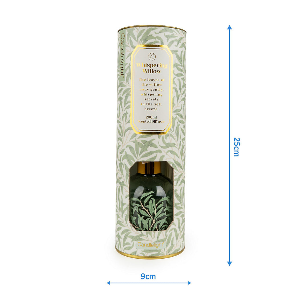 Candlelight Sage Green & Natural William Morris Sage & Poppy Reed diffuser, 200ml