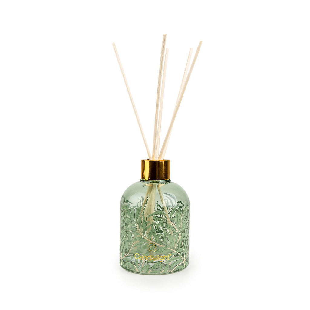 Candlelight Sage Green & Natural William Morris Sage & Poppy Reed diffuser, 200ml