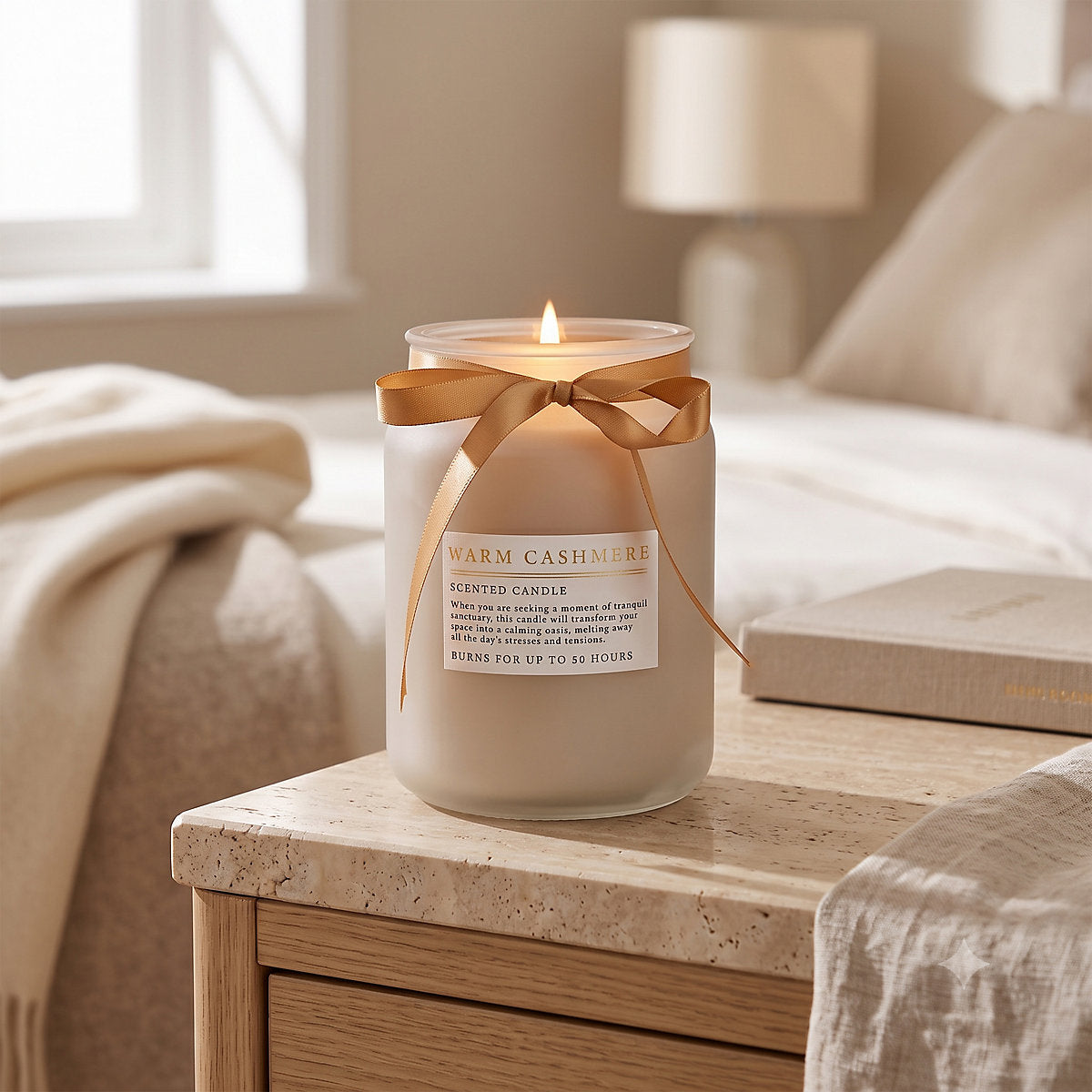 Candlelight Taupe Amber & Patchouli Scent Medium Scented candle