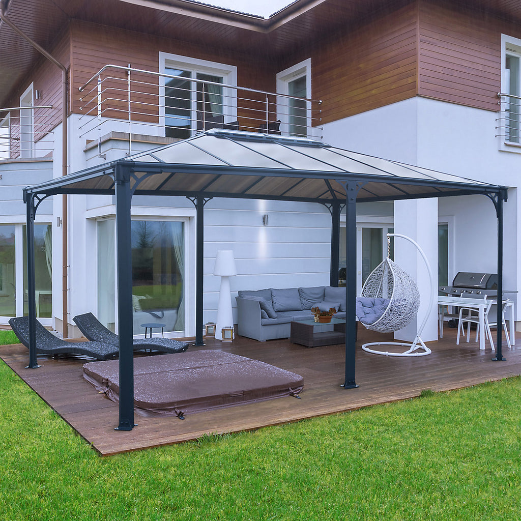 Canopia by Palram Martinique Grey Rectangular Garden Gazebo, (W)4.93m (D)3.59m