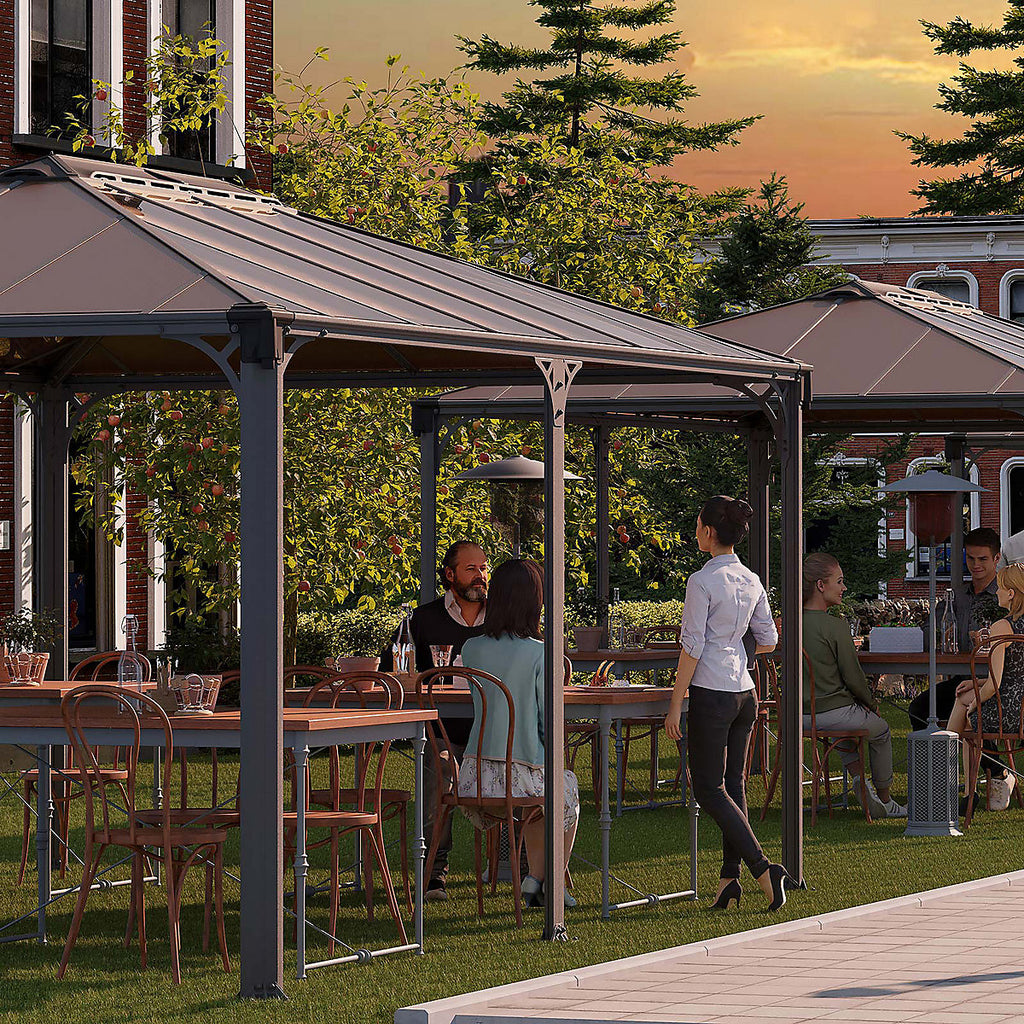 Canopia by Palram Martinique Grey Rectangular Garden Gazebo, (W)4.93m (D)3.59m