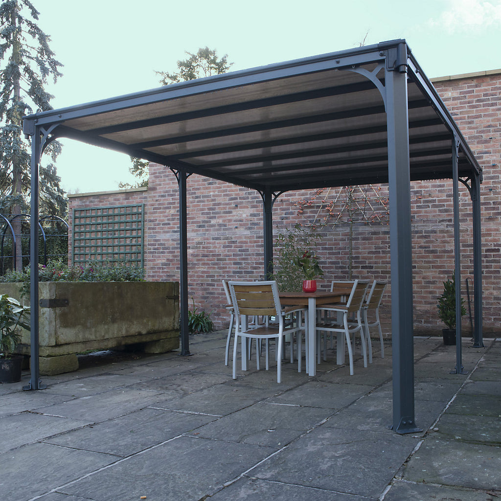 Canopia by Palram Milano Grey Rectangular Garden Gazebo, (W)4.26m (D)3.09m