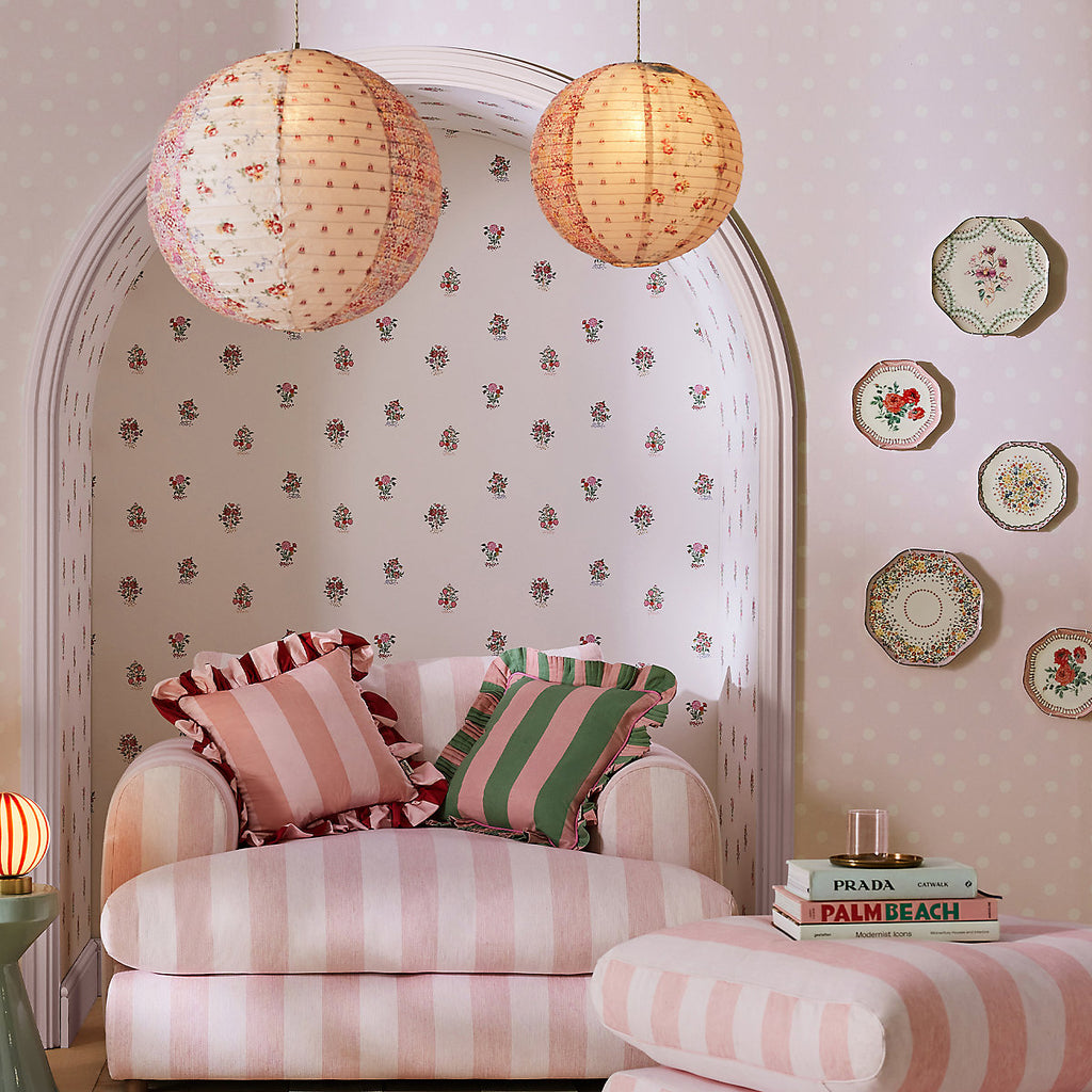 Cath Kidston Cream & Rose Kingdom Posey Patterned Smooth Wallpaper