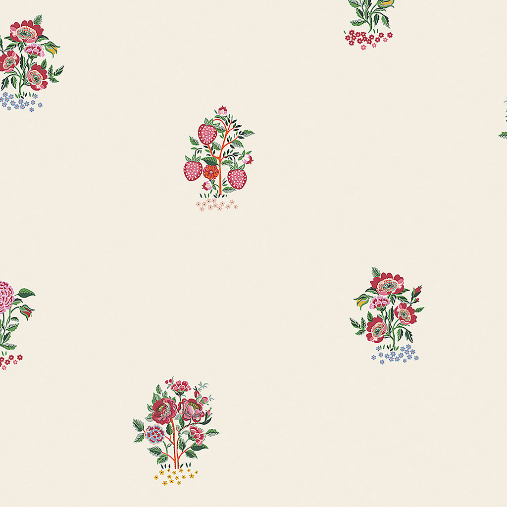 Cath Kidston Cream & Rose Kingdom Posey Patterned Smooth Wallpaper