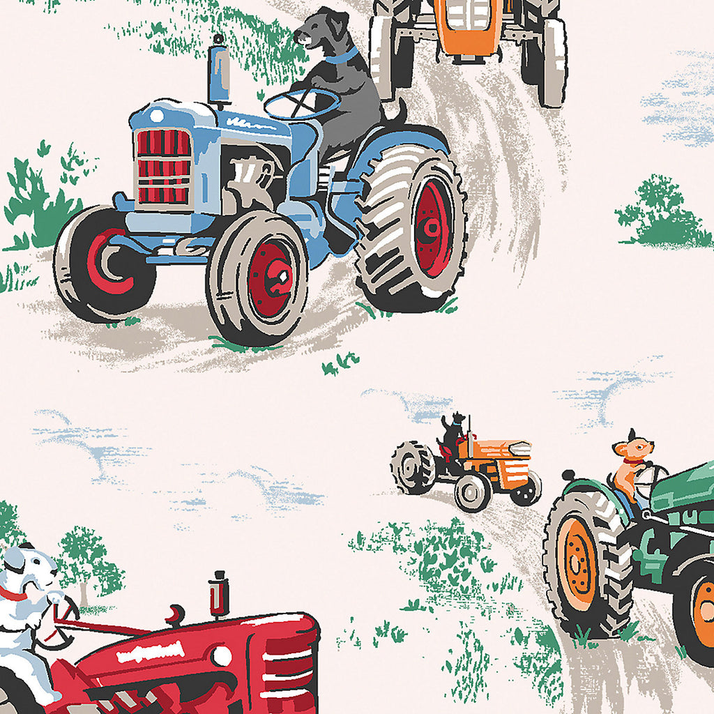 Cath Kidston Multicoloured Tractor Contemporary Smooth Wallpaper
