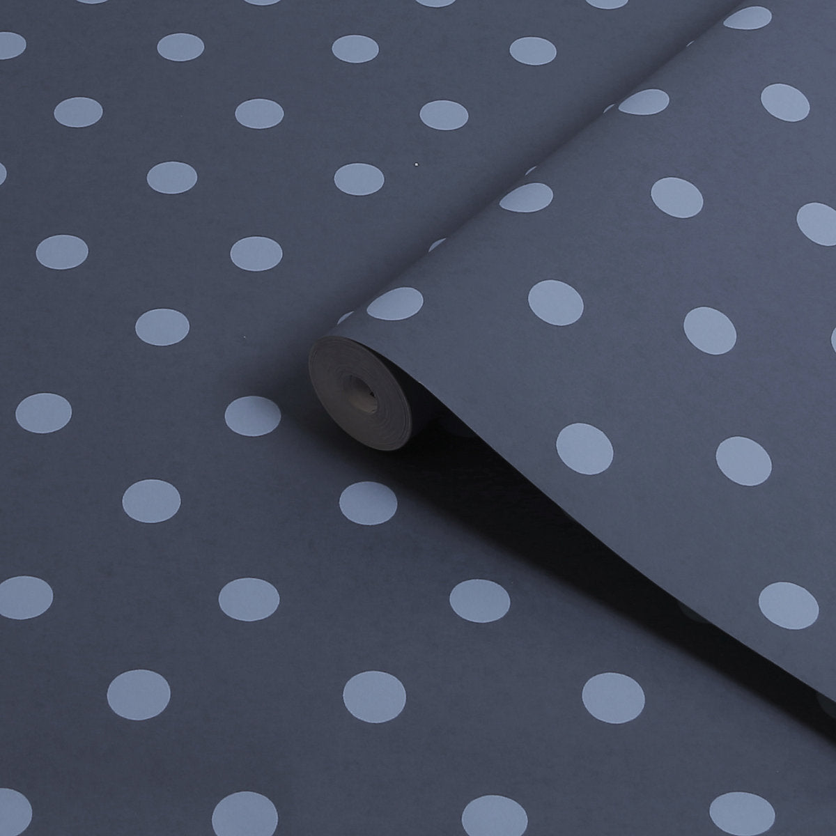 Cath Kidston Navy & Baby Blue Button Spot Patterned Smooth Wallpaper