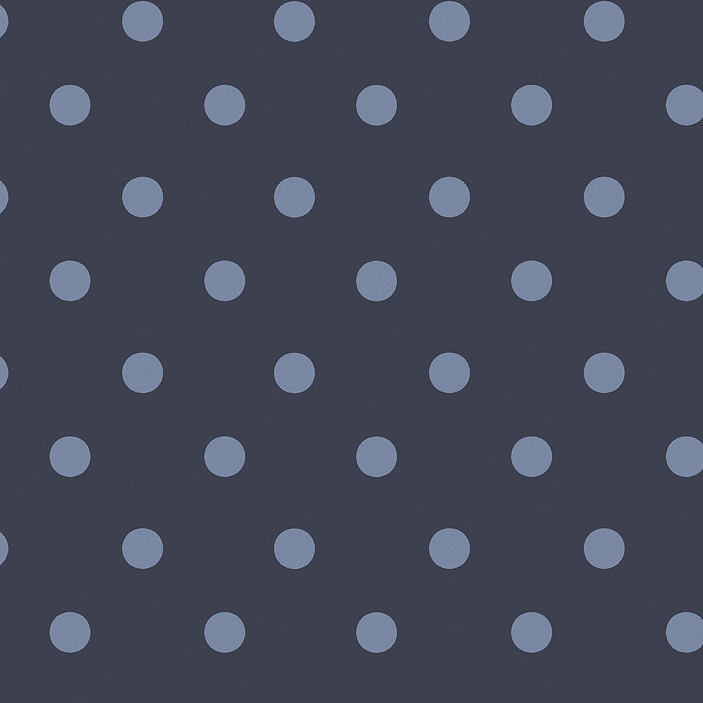 Cath Kidston Navy & Baby Blue Button Spot Patterned Smooth Wallpaper