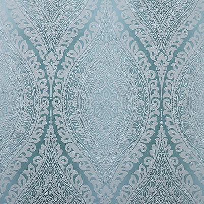 Celosi Blue Damask Metallic effect Classic Textured Wallpaper