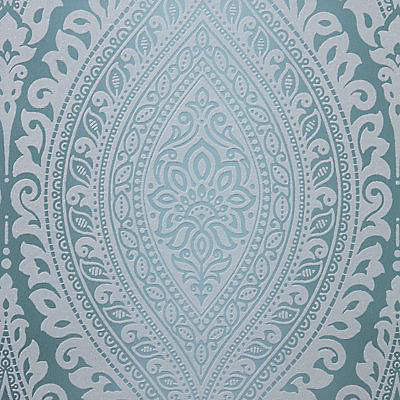 Celosi Blue Damask Metallic effect Classic Textured Wallpaper