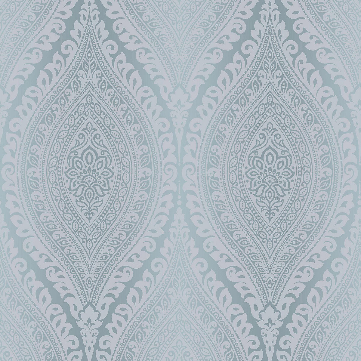 Celosi Blue Damask Metallic effect Classic Textured Wallpaper