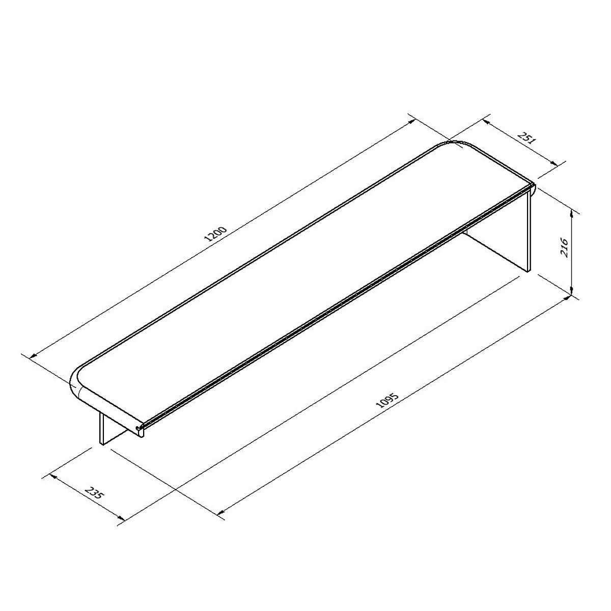 Cheshire Mouldings Stairklad Oak veneer 1 piece Bullnose kit, (L)1.2m (W)235mm (T)200mm
